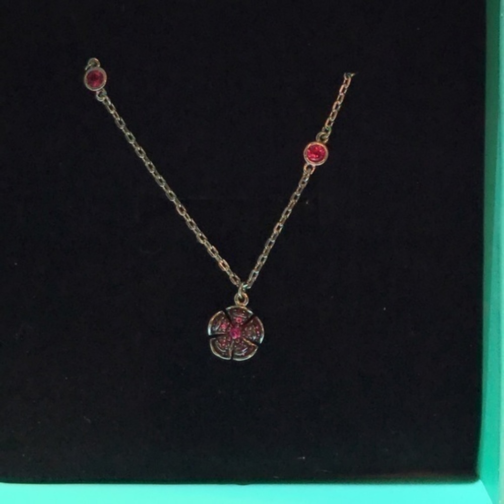 S925 Purple  flower sterling silver necklace